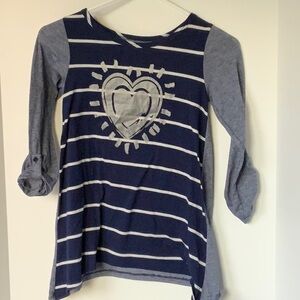 Long sleeve, long heart shirt